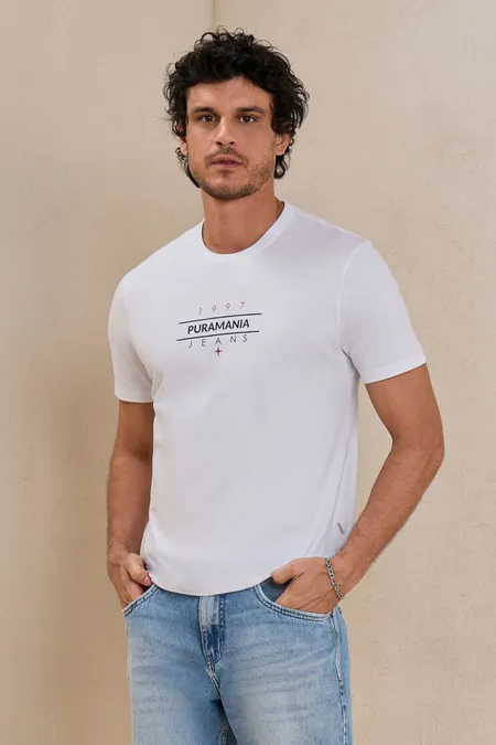 Camiseta Masculina Clássico Jeans em Algodão Collor Puramania Camiseta Masculina Clássico Jeans em Algodão Collor Puramania