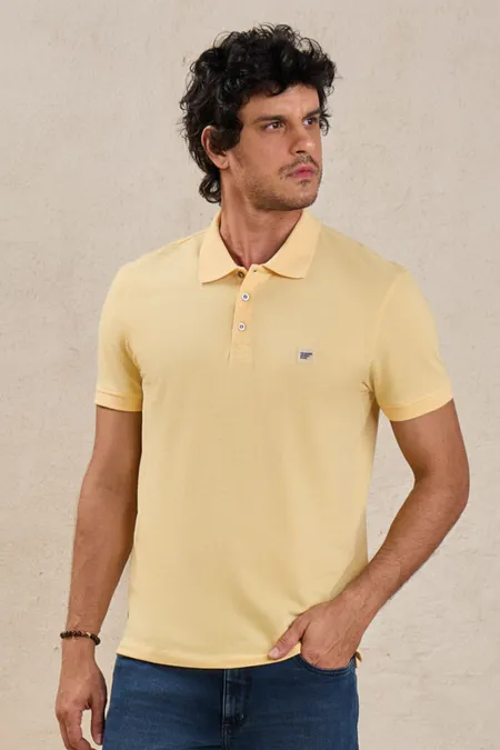 Polo Piquet Slim Masculina Collor Puramania