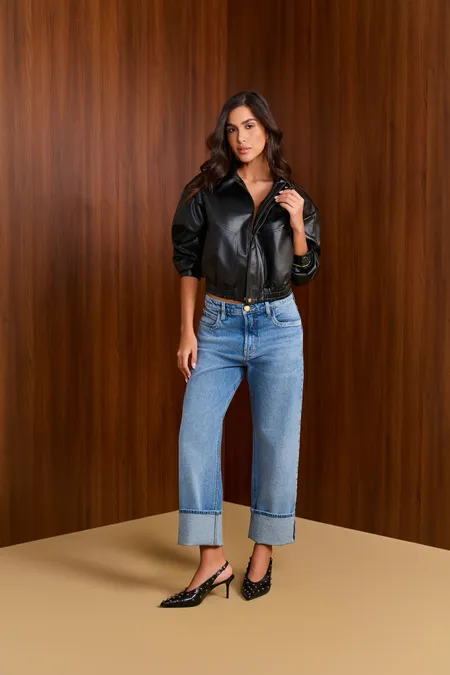Calça Jeans Feminina Reta Sky Bleached Puramania