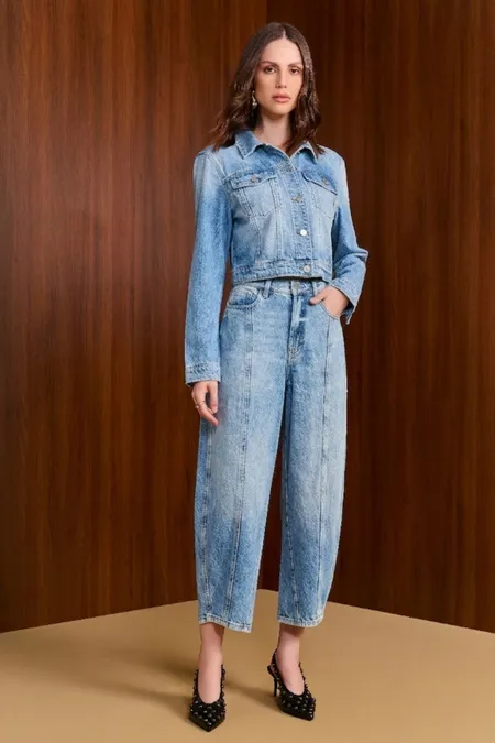 Calça Jeans Feminina Barrel Sky Bleached Puramania