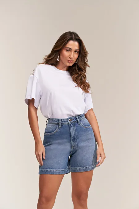 Bermuda Jeans Feminina Mom La Rossi