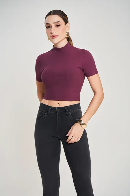 Blusa Canelada Boreal Collor da Puramania Blusa Canelada Boreal Collor da Puramania