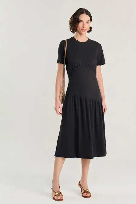 Vestido Midi com Babado La Rossi