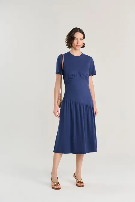 Vestido Midi com Babado La Rossi Vestido Midi com Babado La Rossi