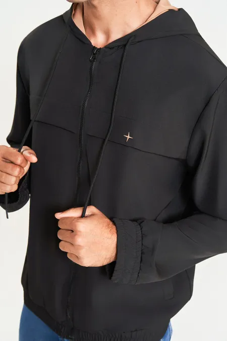 Jaqueta Masculina Moletom Preto Puramania Jaqueta Masculina Moletom Preto Puramania