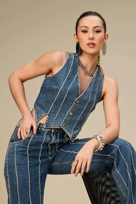 Colete Jeans Feminino Osmoze