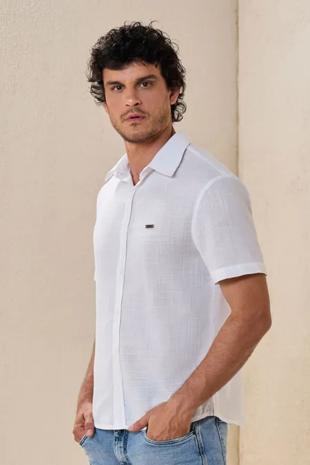Camisa Masculina Clássico Slub Puramania