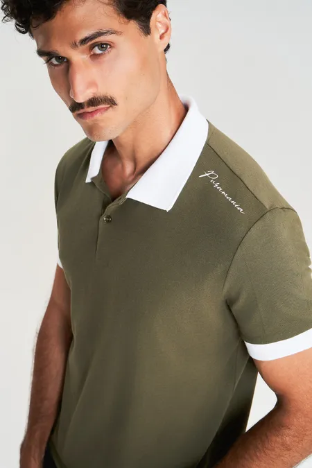 Polo Piquet Masculina com Gola e Punho em Contraste Puramania Polo Piquet Masculina com Gola e Punho em Contraste Puramania