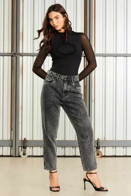 Calça Jeans Mom Feminina em Algodão Osmoze
