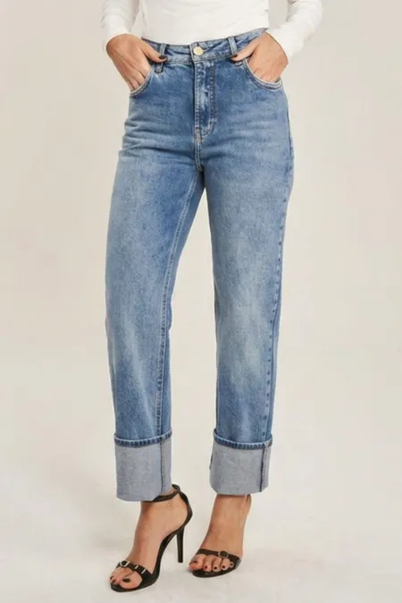 Calça Jeans Feminina Reta Sky Bleached Puramania