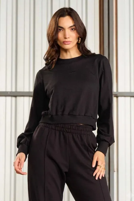 Cropped Feminino Manga Longa em Algodão Collor Osmoze