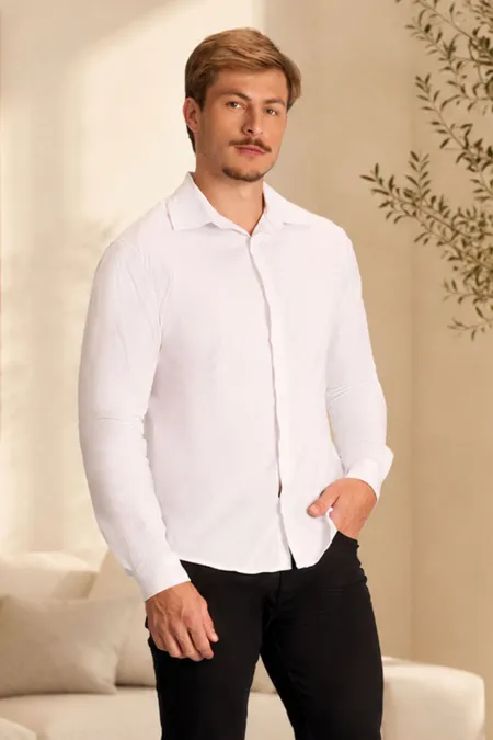 Camisa Branca Básica Unissex PraVc