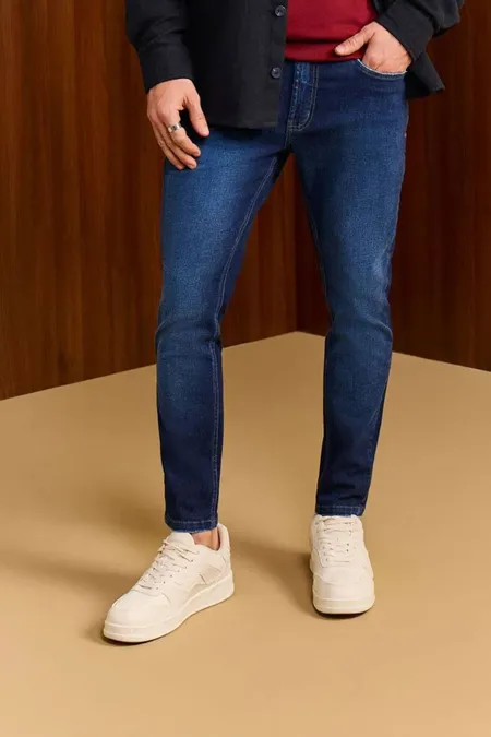  Calça Jeans Cropped Blue Escuro Puramania
