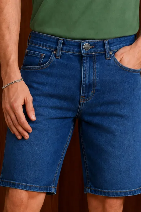 Bermuda Jeans New Skinny Masculina Blue Escuro La Rossi Bermuda Jeans New Skinny Masculina Blue Escuro La Rossi