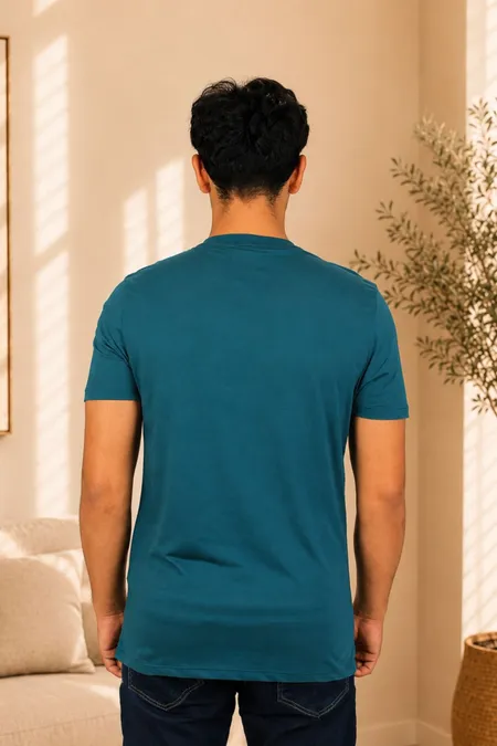 Camiseta Básica Masculina em Algodão Pima Verde Profundo Tuaren Camiseta Básica Masculina em Algodão Pima Verde Profundo Tuaren