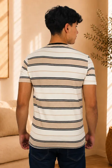Camiseta Slim Masculina Piquet Listrada Tuaren Camiseta Slim Masculina Piquet Listrada Tuaren