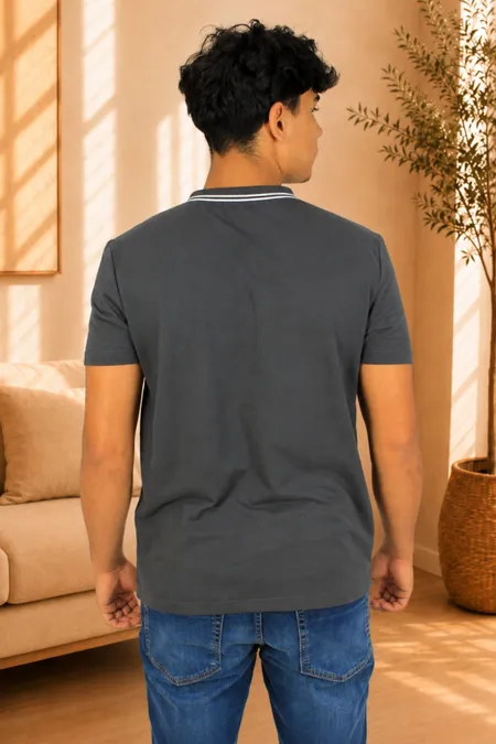 Polo Piquet Gola Padre Masculina Grafite Tuaren Polo Piquet Gola Padre Masculina Grafite Tuaren