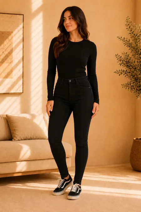 Calça Jeans Skinny Feminina Black Tuaren