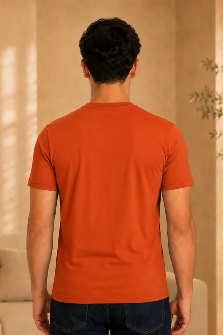 Camiseta Slim Masculina Laranja Queimado Tuaren Camiseta Slim Masculina Laranja Queimado Tuaren
