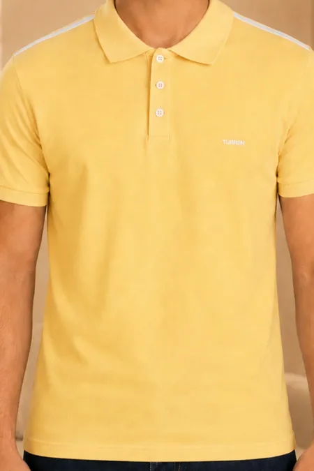 Polo Piquet Masculina Amarelo Tuaren