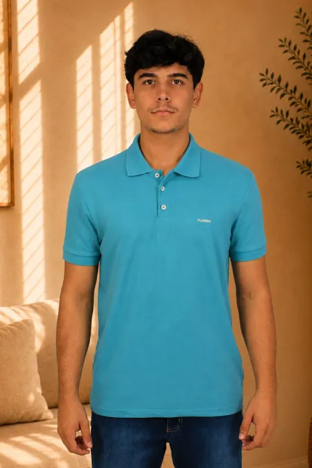 Polo Piquet Slim Fit Masculina Verde Tuaren