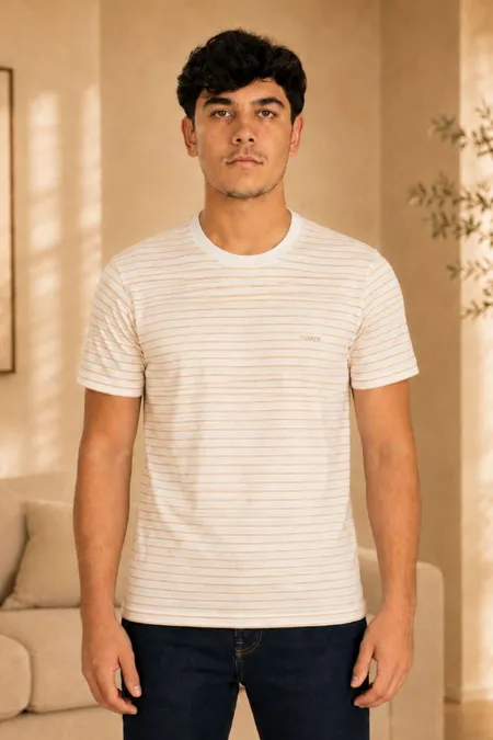 Camiseta Slim Listrada Masculina Tuaren