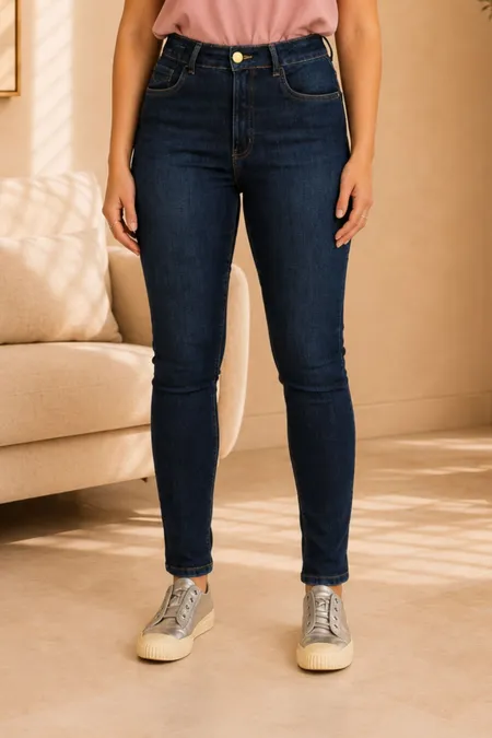 Calça Jeans Verona Cigarette Feminina Blue Escuro Tuaren