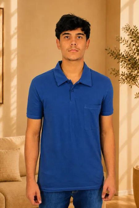 Polo Piquet Slim Masculina com Bolso Frontal Tuaren