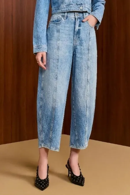 Calça Jeans Feminina Barrel Sky Bleached Puramania