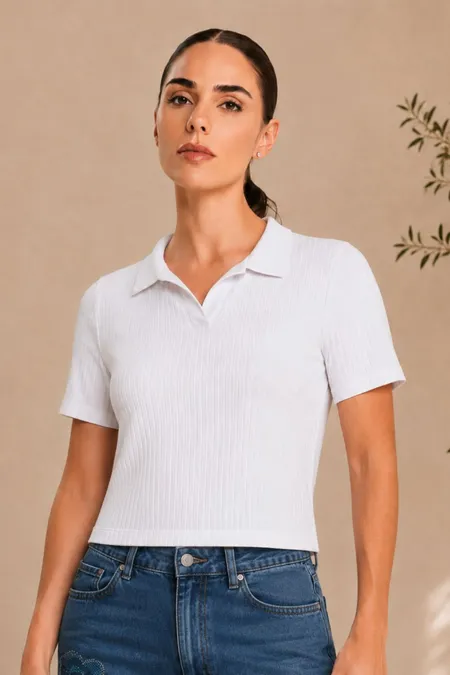 Polo Feminina Canelada Off White La Rossi