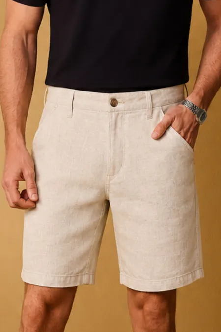 Bermuda Casual em Linho Masculina La Rossi Bermuda Casual em Linho Masculina La Rossi