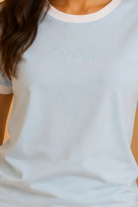 T-Shirt Feminina Tradicional Ocean Tuaren T-Shirt Feminina Tradicional Ocean Tuaren