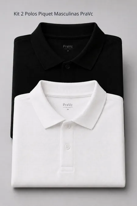 Kit 2 Polos Piquet Masculinas PraVc