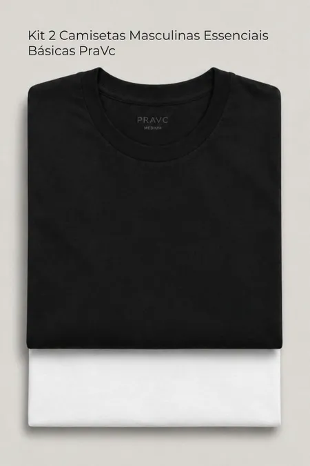 Kit 2 Camisetas Masculinas Essenciais Básicas PraVc