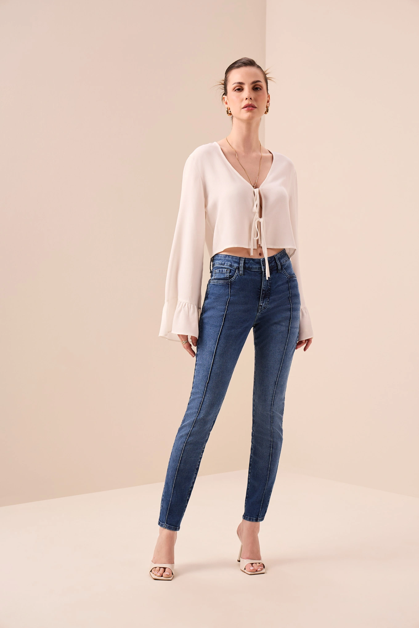 Calça Jeans Italia Cigarrete Feminina Blue Puramania