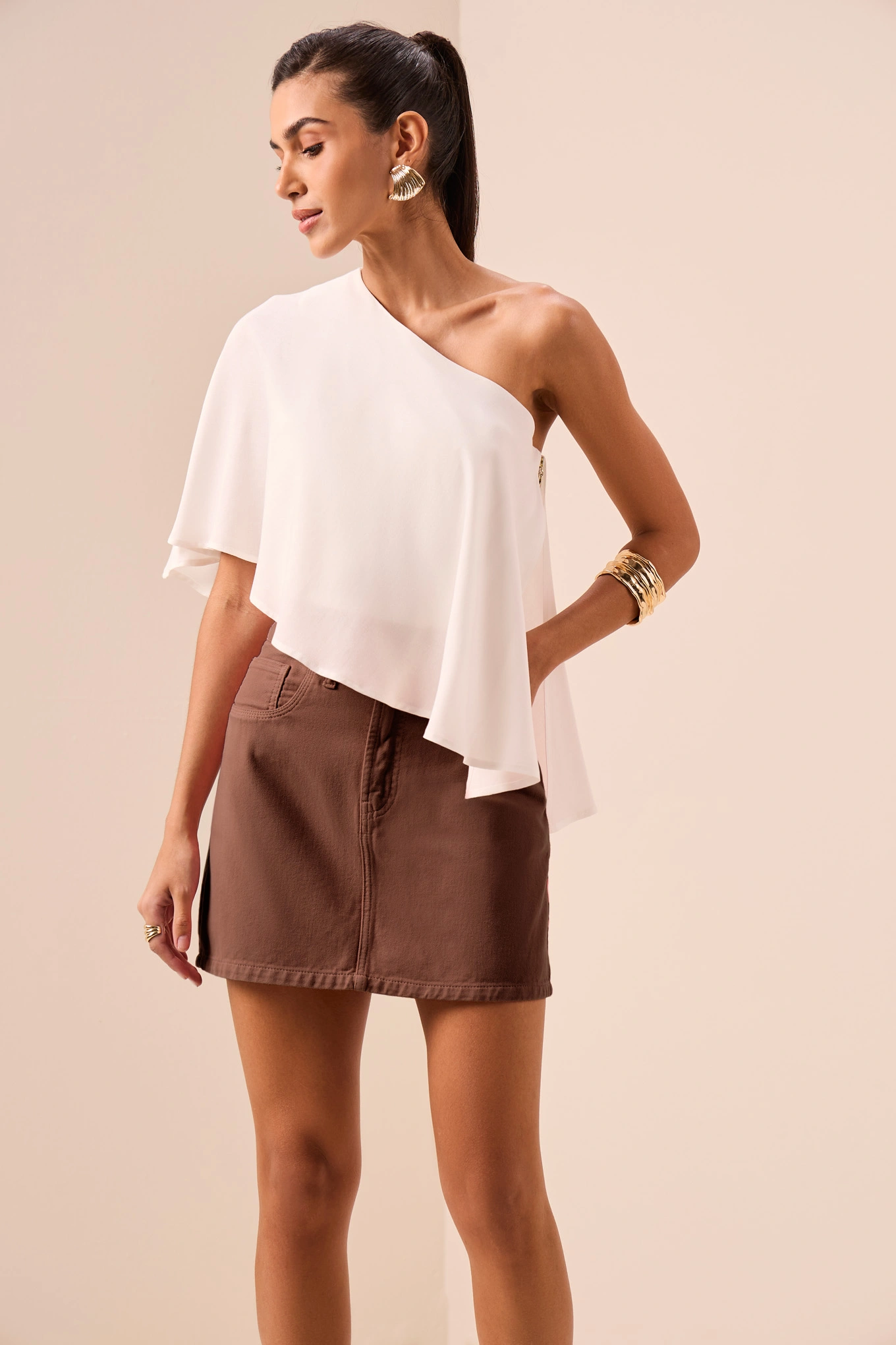 Minissaia Feminina Sarja Collor Puramania
